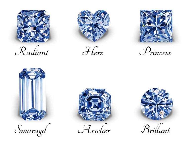 6 Erinnerungsdiamantschliffe bietet Algordanza an, Radiant, Herz, Princess, Smaragd, Asscher, Brillant