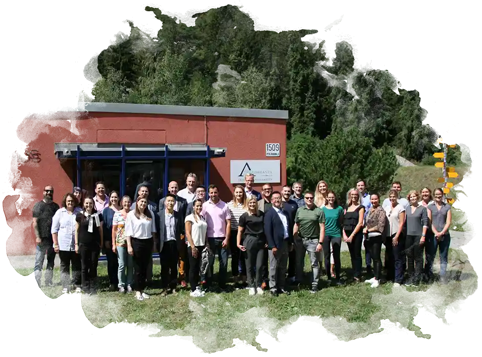 Alle Algordanza Partner und Mitarbeiter vor dem Schweizer Labor